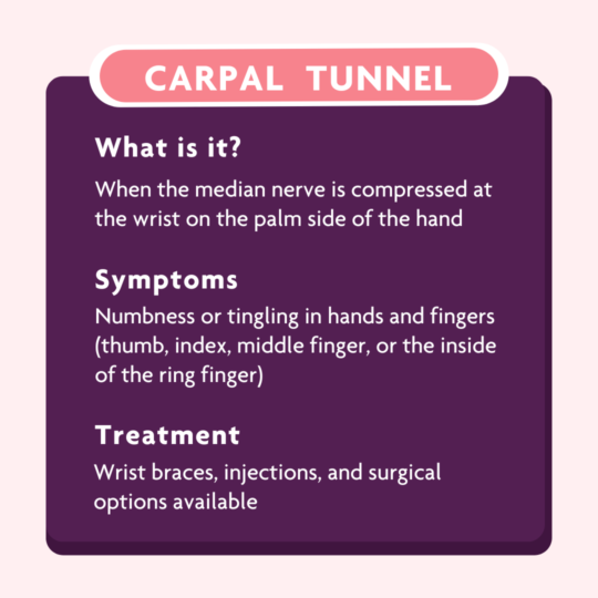 Carpal Tunnel symtoms and treatments