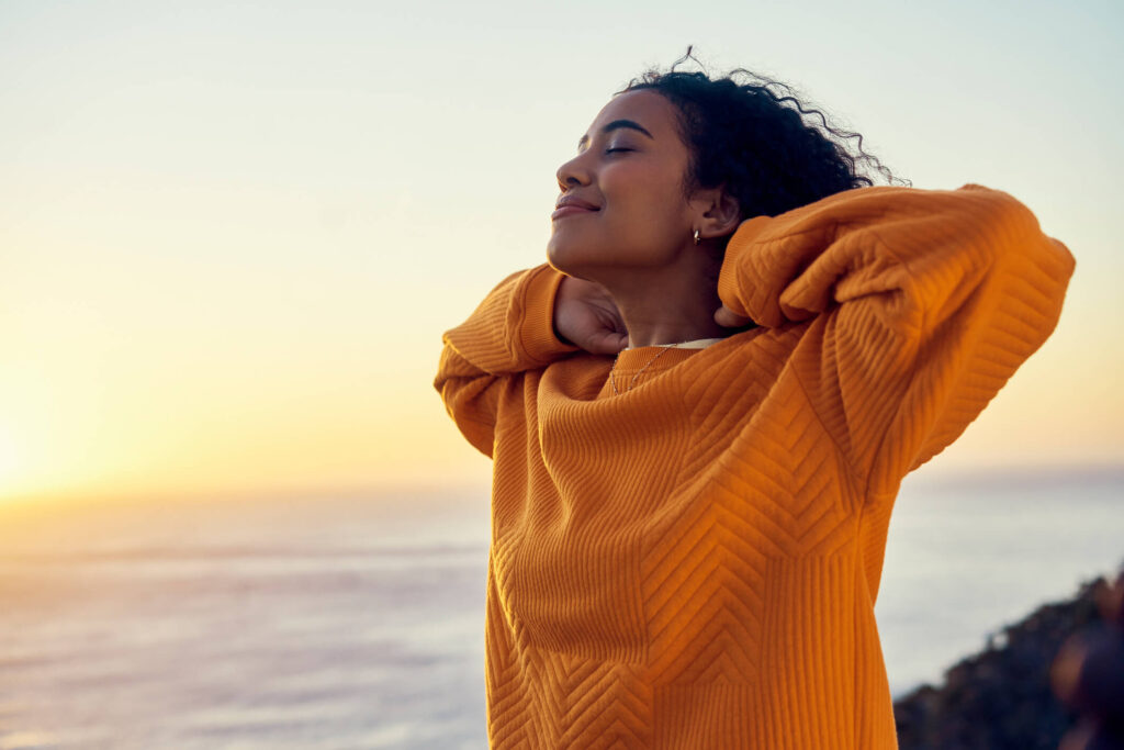 Spine back stretch smile